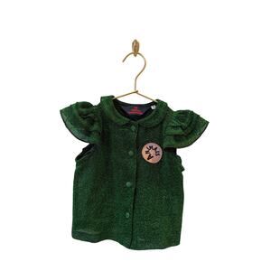 Animals observatory kids green electric sparkle blouse 2